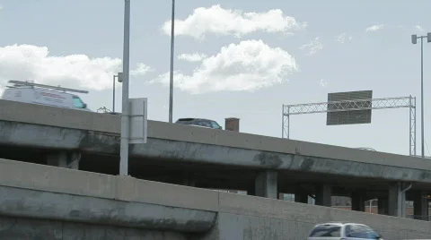Busy Highway Overpass Stock Footage 702376