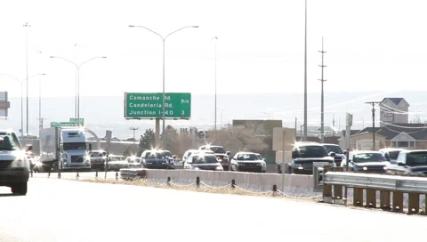 Busy Highway Scene Stock Footage 1088454