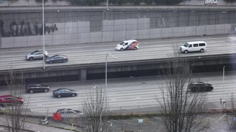 Busy highway in Seattle Stock Footage 296221434