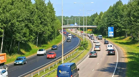 Busy highway timelapse Stock Footage