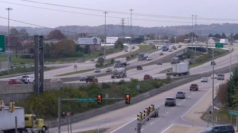Busy Highways and Interchange Stock Footage 50090146