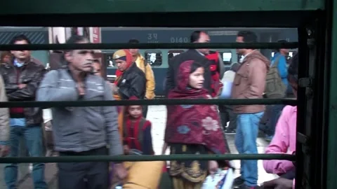 A Busy Indian Railways Train Platform In India Stock Footage 159166266
