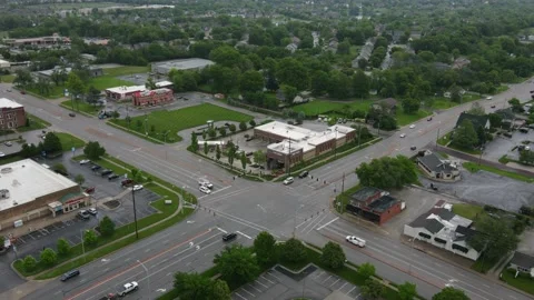 Busy intersection aerial hyper-lapse Stock Footage 166741400