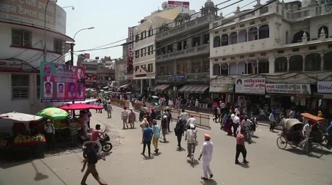 Busy intersection in Amritsar, India Video stock 41415616