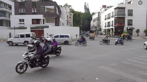 Busy intersection in Banaglore India Stock Footage 270244026