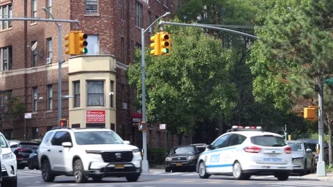 Busy intersection in the Bronx, New York City, 4K Stock Footage 340410663
