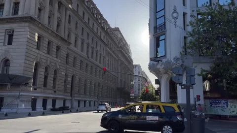 Busy Intersection in Buenos Aires Argentina 스톡 동영상 346638389