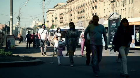 Busy intersection in the city time lapse Stock Footage 39589558