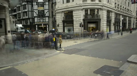 Busy Intersection City Time Lapse Video stock 43069432