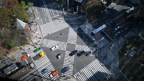 Busy intersection in Ginza filmed in 4K, Tokyo, Japan Stock Footage 101497014