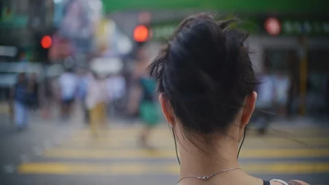 Busy intersection in Hong Kong Stock Footage 124996884