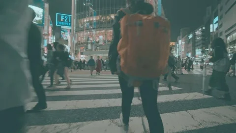 Busy Intersection at Night Stock Footage 314666906