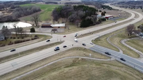 A Busy Intersection in a Rural Area Video stock 268675956