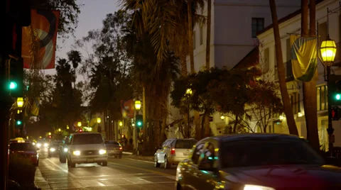 Busy Intersection in Santa Barbara, CA Stock Footage 35197263