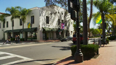 Busy Intersection in Santa Barbara, CA Stock Footage 35212527