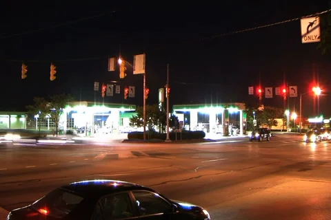 Busy Intersection Time-Lapse Stock Footage 2751974