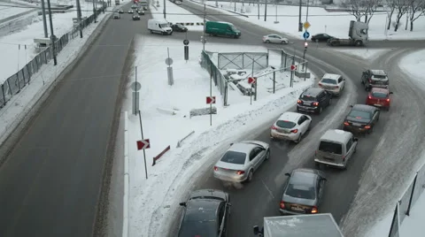 Busy intersection, traffic in the city Stock Footage 59181238