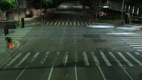 Busy intersection with traffic in Los Angeles Video stock 82470153