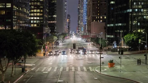 Busy intersection with traffic in Los Angeles Video stock 82470537