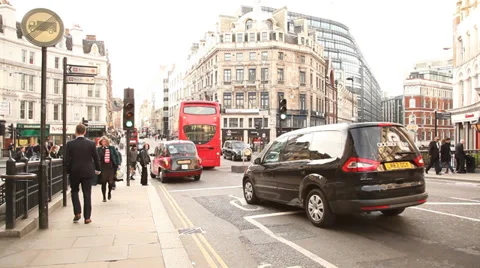 Busy Junction at Fleet St Stock Footage 37721818