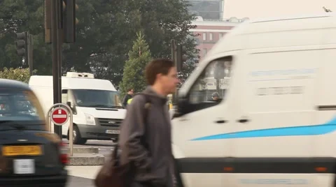 Busy London Intersection Stock Footage 42701727