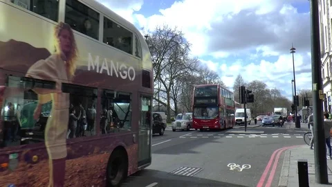 Busy Main Road at Marble Arch in Central London Stock Footage 73085807