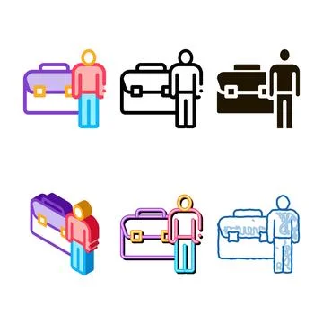 Busy man icon vector outline styles イラスト素材