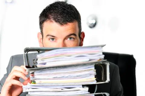 Busy man at work Stock Photos