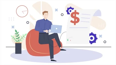 A busy man working hard illustration business animated video 動画素材 277322345