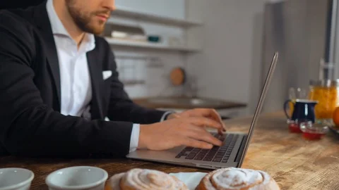 Busy manager at home Stock Footage 114818346