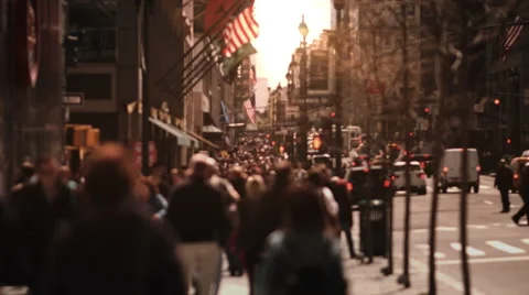 Busy Manhattan street, full of tourist and business people. New York City. Stock Footage 59585152