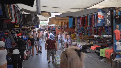 Busy market Stock Footage 111142170
