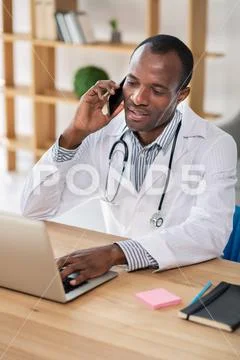 Busy medical worker being in office Stock Photos