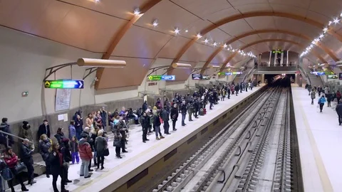 Busy Metro Station Stock Footage 84981671