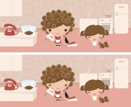 Busy mom Stock Illustration