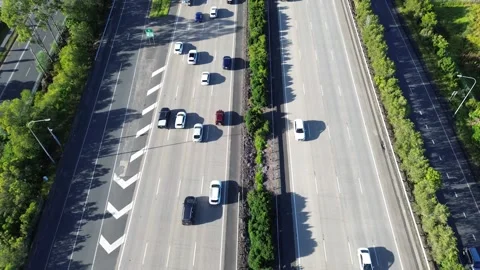 Busy Multi Lane Highway Traffic Video stock 334904304