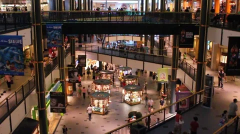 Busy Multilevel Mall Stock Footage 7764754