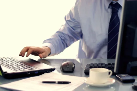 Busy multitasking businessman time-lapse Stock Footage 2199598