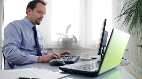 Busy multitasking businessman timelapse Stock Footage 2287770