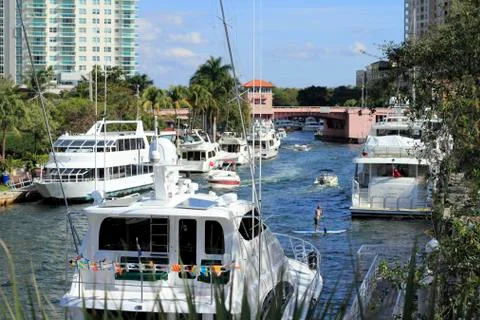 Busy new river Stock Photos