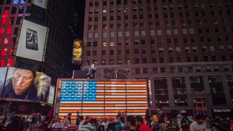 Busy Night in Time Square Stock Footage 88175841