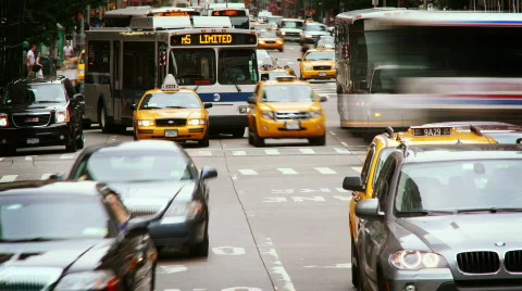Busy NYC street time lapse Stock Footage