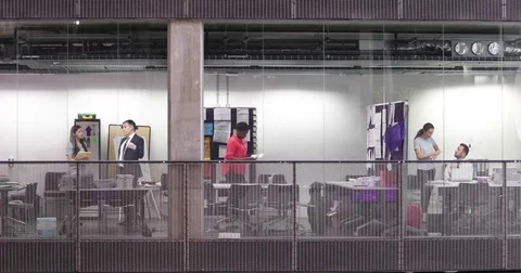 Busy office at night Stock Footage 79200139