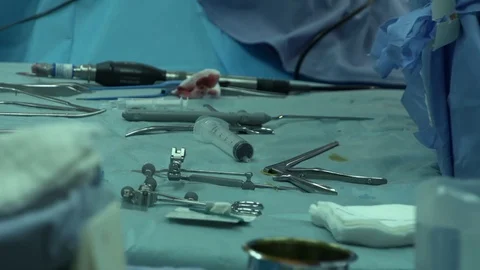 Busy operation room during surgery Stock Footage 123719728