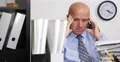 Busy Overworked Accountant Tired Person Stressed Think Headache Problem Deadline 4k or 4k+ Resolution