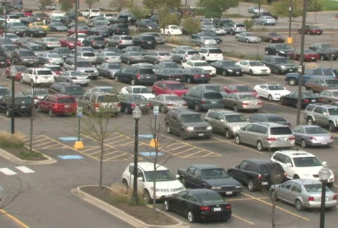 Busy Parking Lot Stock Footage 282962