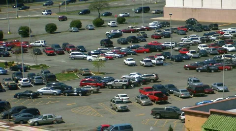 Busy parking lot time-lapse Stock Footage