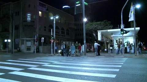 Busy pedestrian crossing Stock Footage 417525