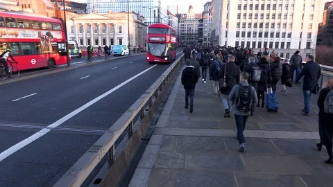 Busy pedestrians commuting during rush hour 스톡 동영상 121165901