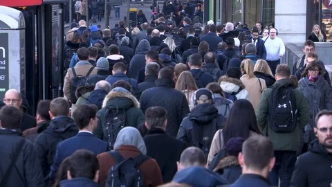 Busy pedestrians commuting during rush hour Video stock 121207550